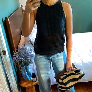 Zara, embroidered sleeveless top